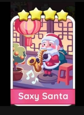 Saxy Santa - 4🌟 Set 11 - Monopoly Go Sticker