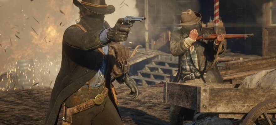 Random encounter with bandits in RDR2